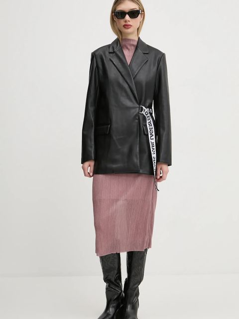 Karl Lagerfeld Jeans marynarka kolor czarny jednorzędowa gładka A1W14040 - zdjęcie produktu nr 2