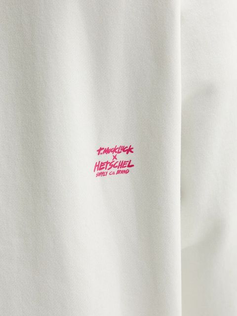 Herschel bluza bawełniana kolor beżowy z nadrukiem 50550-05977