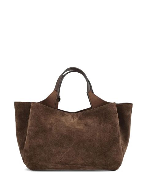 Tod's medium suede logo tote bag - Brown