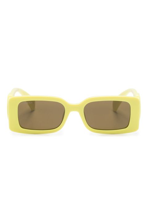 Gucci Eyewear Interlocking G rectangle-frame sunglasses - Yellow