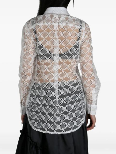 Comme Des Garçons sheer lace shirt - White
