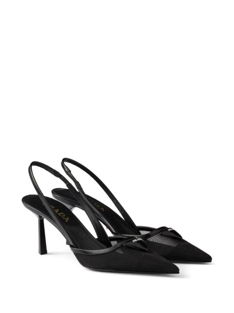 Prada 75mm mesh slingback pumps - Black - zdjęcie produktu nr 2