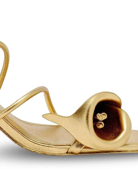 Cult Gaia Ria flower-detail sandals - Gold - zdjęcie produktu nr 2