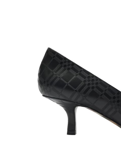Burberry 55mm Dame pointed-toe check-embossed pumps - Black