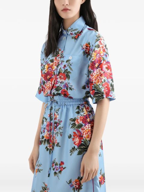 Dolce & Gabbana floral-print shirt - Blue