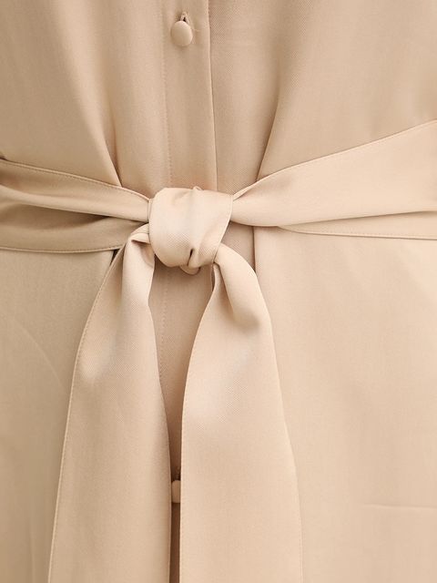 Armani Exchange sukienka kolor beżowy midi prosta XW001245 AF16121