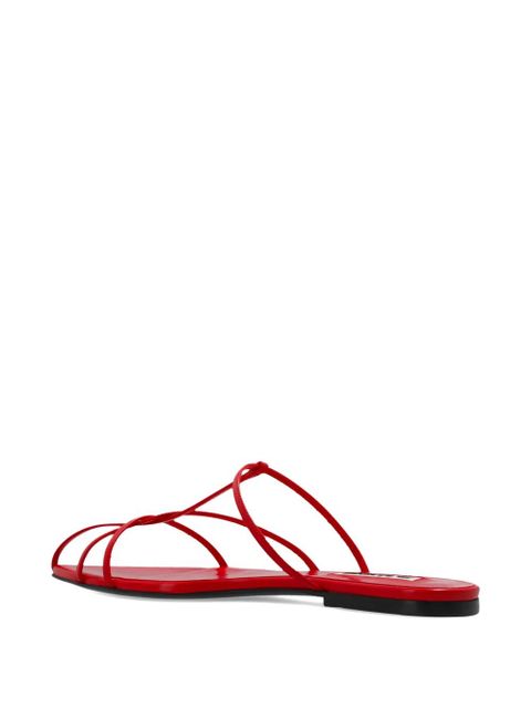 Jil Sander strappy flat sandals - Red