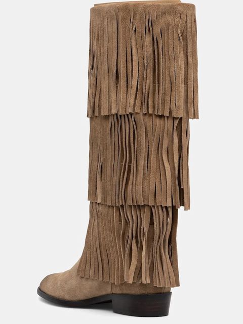 Steve Madden kozaki Spur damskie kolor beżowy na płaskim obcasie 11003916