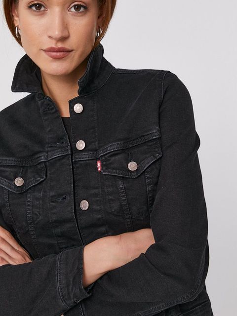 Levi's Kurtka jeansowa damska kolor czarny przejściowa