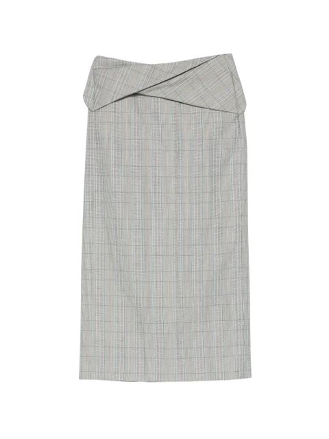 Victoria Beckham wrap-effect checked skirt - Grey - zdjęcie produktu nr 1