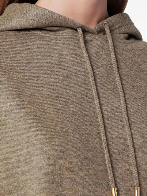 Loro Piana hooded wood grain melange hoodie - Brown