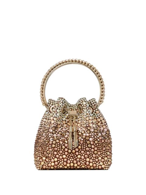 Jimmy Choo Bon Bon crystal-embellished mini bag - Gold - zdjęcie produktu nr 1