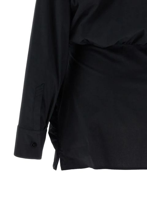 The Attico double layer asymmetrical shirt dress - Black