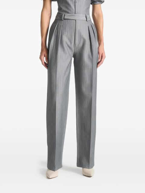 Manière De Voir Julie pinstripe pleat tailored trousers - Grey