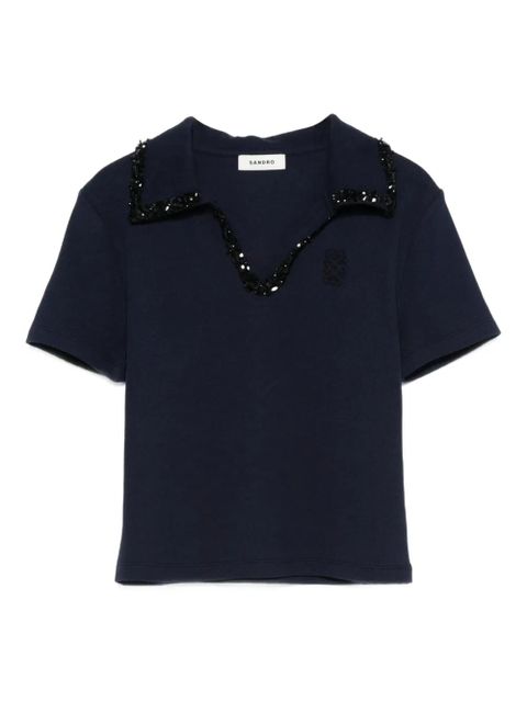 SANDRO embellished collar shirt - Blue - zdjęcie produktu nr 1