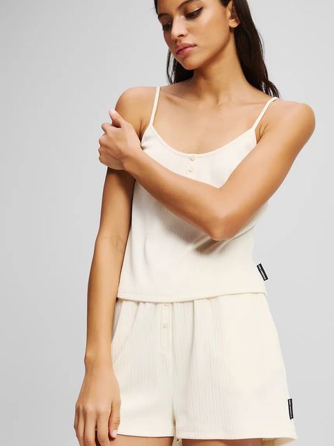 Karl Lagerfeld piżama ESSENTIAL damska kolor beżowy A3W45006 - zdjęcie produktu nr 2