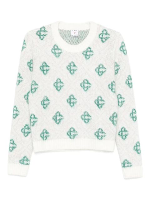 Casablanca patterned crew-neck sweater - Neutrals - zdjęcie produktu nr 1