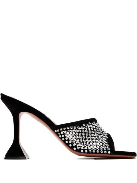 Amina Muaddi crystal-embellished mule heels - Black - zdjęcie produktu nr 1