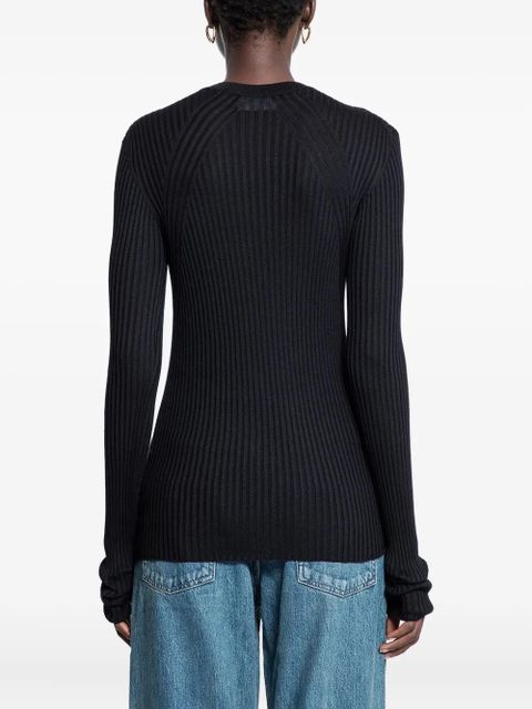 Jil Sander long-sleeve ribbed-knit top - Black