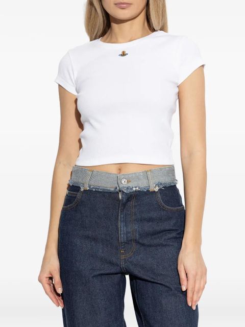 Vivienne Westwood Peru orb-motif crop top - White