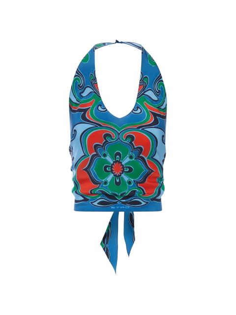 ETRO silk halter top - Blue - zdjęcie produktu nr 1