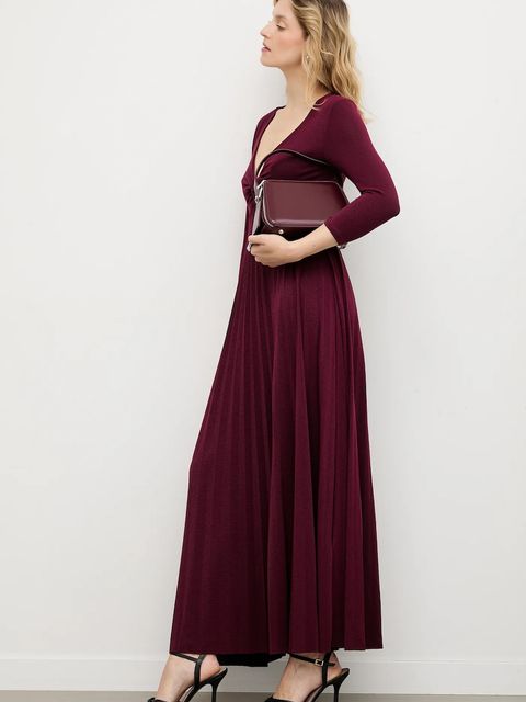 Answear.LAB sukienka kolor bordowy maxi rozkloszowana - zdjęcie produktu nr 1