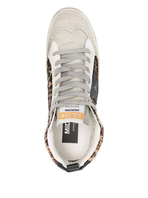 Golden Goose Mid Star leopard-print sneakers - Grey
