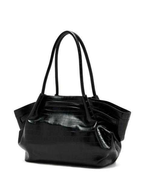 JW Pei medium Hana crocodile-embossed tote bag - Black - zdjęcie produktu nr 2