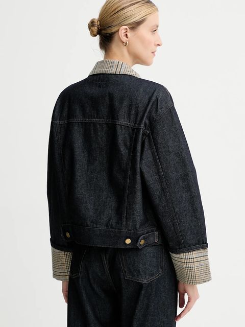 Rag & Bone kurtka jeansowa kolor czarny przejściowa oversize RJ1025FORMR