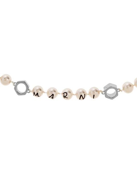 Marni logo-lettering necklace - Neutrals