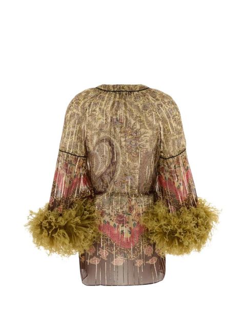 Valentino Garavani printed silk blouse - Brown - zdjęcie produktu nr 2