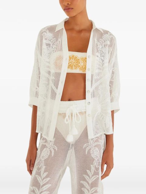 FARM Rio floral buttoned shirt - White - zdjęcie produktu nr 1