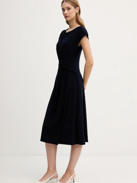 Joseph Ribkoff sukienka kolor granatowy midi rozkloszowana 261146