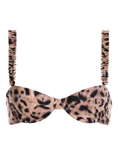 Agua By Agua Bendita leopard-print bikini top - Brown - zdjęcie produktu nr 1
