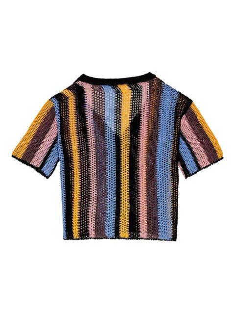 Agua By Agua Bendita Axel stripe crochet shirt - Blue