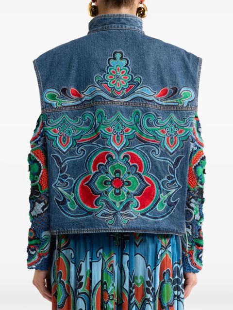 ETRO floral-motif gilet - Blue