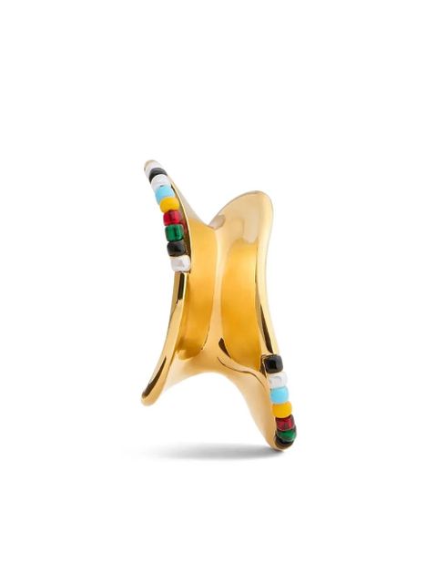 KHAITE beaded shadow ear cuff - Gold