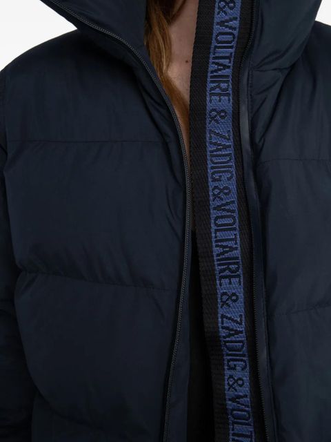 Zadig&Voltaire quilted logo-tape puffer jacket - Blue