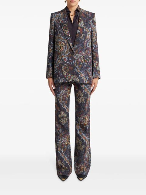 ETRO paisley-print single-breasted blazer - Black