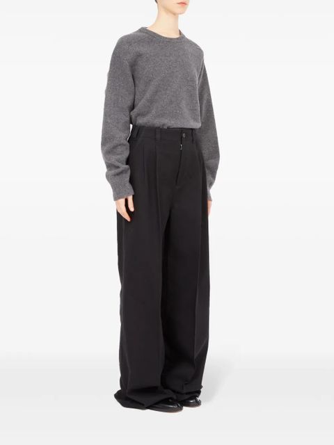 Maison Margiela high-waisted pleated wide-leg trousers - Black