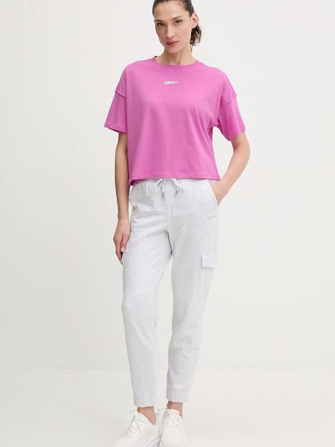 Dkny t-shirt bawełniany damski kolor fioletowy DP6T1662