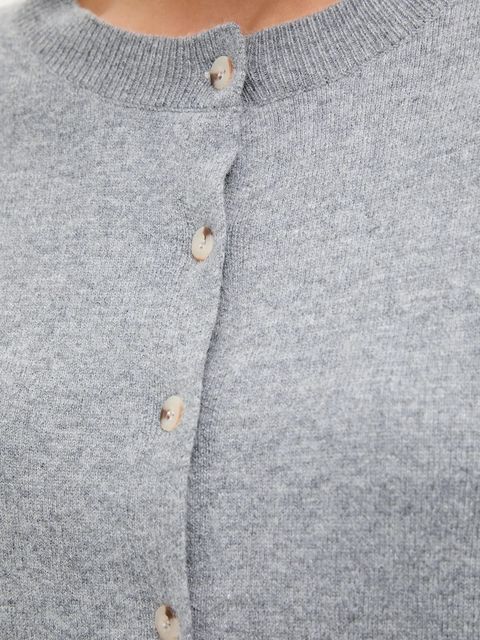 Answear.LAB kardigan z wełny merino z apaszką damski kolor szary lekki