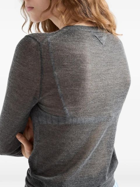 Prada long-sleeve V-neck sweater - Grey