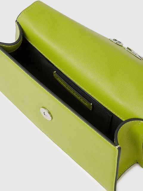 Karl Lagerfeld torebka skórzana K/SIGNATURE kolor zielony A1W30458