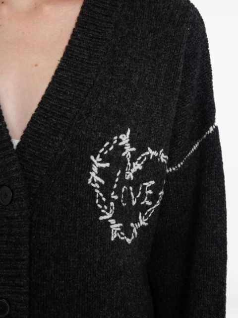 Zadig&Voltaire Arpa heart-embroidery cardigan - Grey