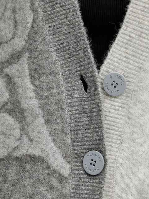 Blugirl Blumarine kardigan z domieszką wełny damski kolor szary ciepły RF5156.MA870