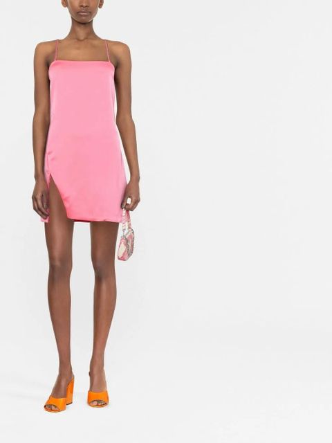 The Attico side-slit slip mini dress - Pink
