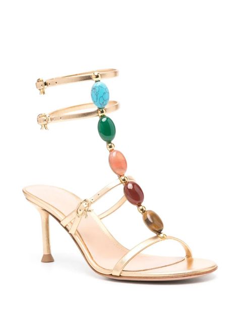 Gianvito Rossi 70mm Shanti leather sandals - Gold