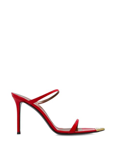 Giuseppe Zanotti metallic-detail strap leather sandals - Red - zdjęcie produktu nr 1