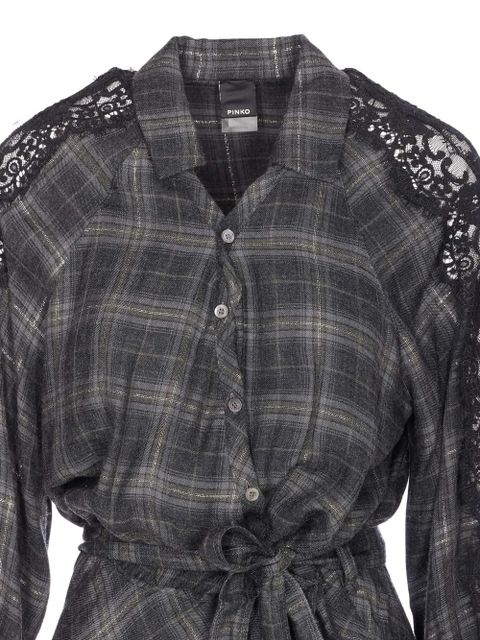 PINKO Osane check maxi dress - Black - zdjęcie produktu nr 2